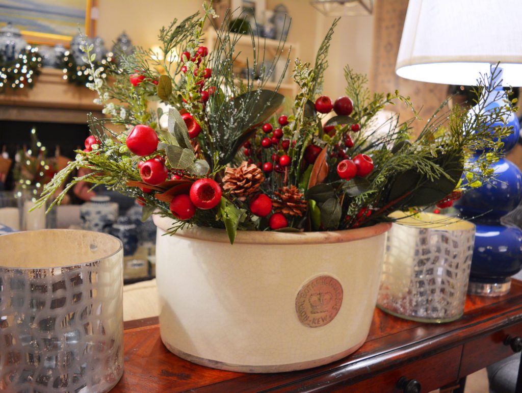 Fill your Kew Pottery pots with sprigs of faux holly botanicals! $12 each; about 15 sprigs shown.